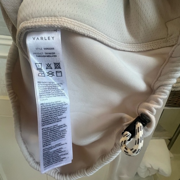 NWT new XL Anthropologie Varley Tahay Zip Through mid layer jacket silver cream - Picture 8 of 16